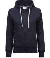T5436 5436 Tee Jays Ladies Fashion Zip Hooded Sweatshirt Navy colour image